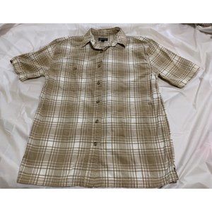 St. John’s Bay - Beige Plaid Button-Up - Small